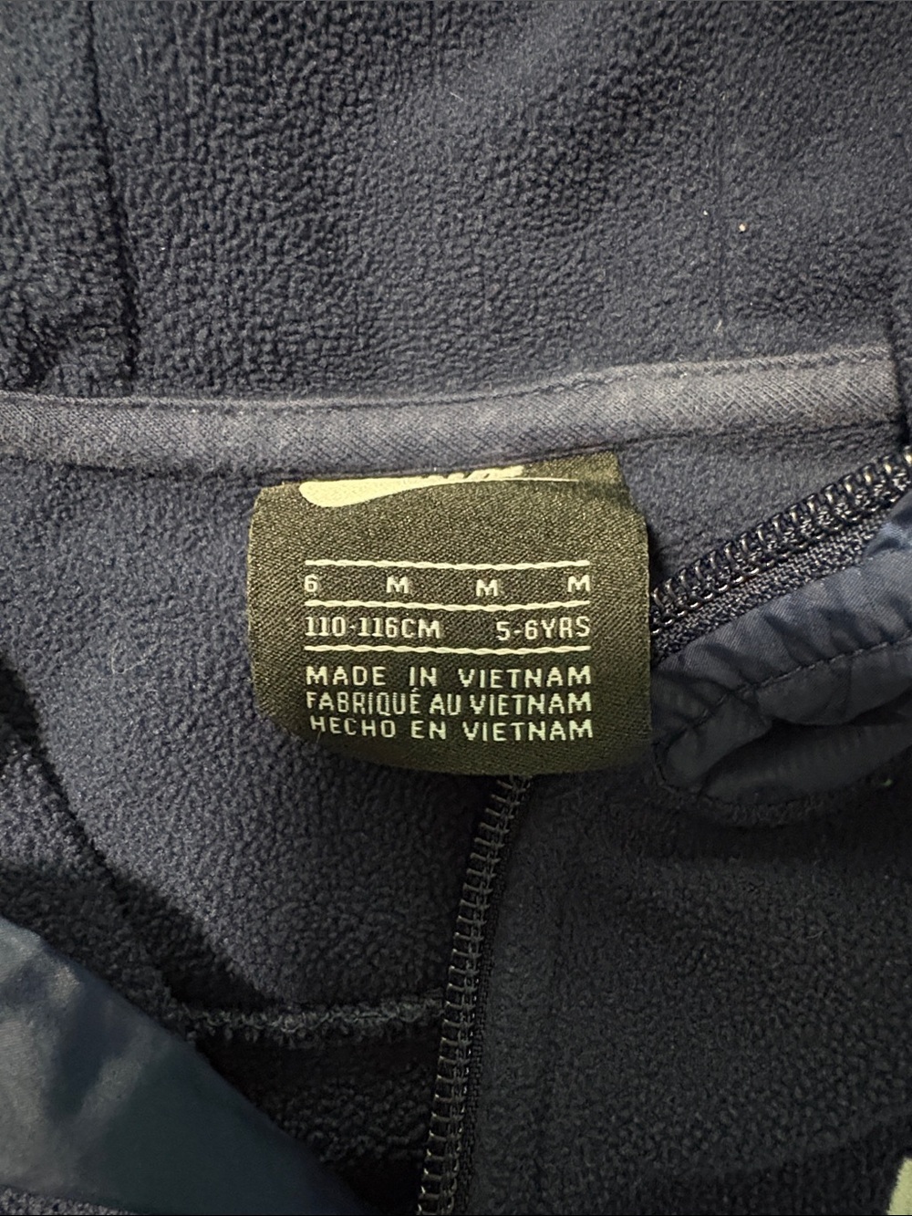 Nike Kids Navy Blue Hooded Fleece Jacket - Picture 2 of 2